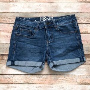 SO midi denim shorts size 5